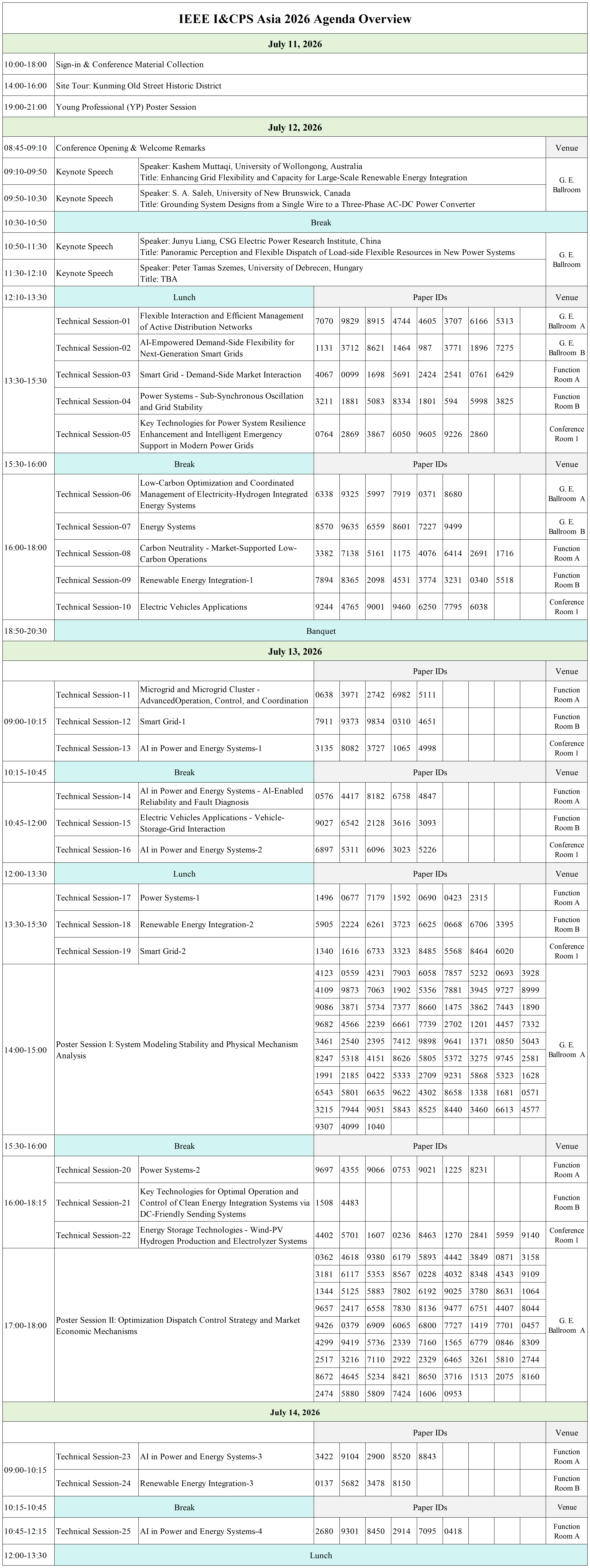 Conference Program Schedule